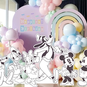 Recorte de Mickey y sus amigos, accesorio de pie para fiesta de Mickey, baby shower de Mickey, decoración de fiesta de Minnie, SOLO ARCHIVO DIGITAL 0015 0037