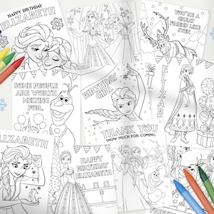 Pages à colorier La Reine des Neiges, anniversaire La Reine des Neiges, coloriage La Reine des Neiges, sacs cadeaux La Reine des Neiges, feuille de coloriage modifiable La Reine des Neiges, 0013