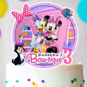 Minnie Mouse Bowtique cake topper, Minnie Mouse Birthday Cake Topper Minnie Mouse toppers, Minnie Mouse birthday, DIGITAL FILE ONLY 0028