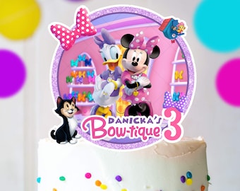 Minnie Mouse Bowtique cake topper, Minnie Mouse Birthday Cake Topper Minnie Mouse toppers, Minnie Mouse birthday, DIGITAL FILE ONLY 0028