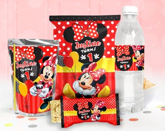 Paquete de fiesta de Minnie Mouse, imprimibles de cumpleaños de Minnie Mouse, kit de fiesta de Minnie Mouse, SOLO ARCHIVO DIGITAL - 0039