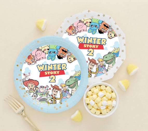 Toy Story Birthday Plate Insert, Personalized Circle Label