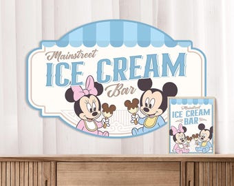Babyland Party Signage, Mainstreet, Mickey Birthday Ice Cream Sign, Digital Download, 0048