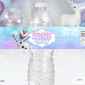 Frozen Bottle Wrapper, Frozen Bottle Label, Frozen Bottle Wrapper Printable, DIGITAL FILE ONLY 0013