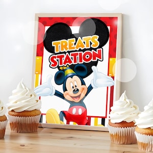 Mickey Treats Station Signage, Mickey Party Signage, Mickey Signage, Mickey Birthday Sign, INSTANT DOWNLOAD 0002