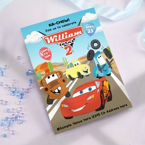 Cars Invitation, Cars Digital Invitation, Cars Printable Invitation ...