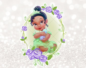 Baby Tiana Clipart PNG Instant Digital Download, Tiana Printables, Princess Tiana Printable, 0041