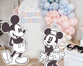 Mickey & Minnie Cutout, Disneyland Birthday Party Stand Up Prop, Mickey Baby Shower, Minnie Party Decoration, DIGITALFILE 0015 0037 0036