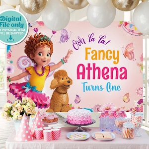 Fancy Nancy personalized banner, Printable backdrop only, 0017