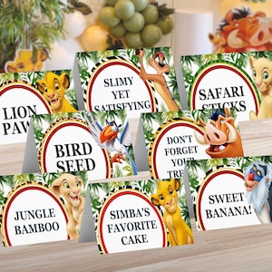 König der Löwen Food Tent Labels, Party Gastgeschenke (Digitale Datei) 0003
