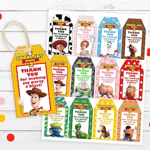 Etichette di ringraziamento Toy Story, etichette omaggio Toy Story, Toy Story, SOLO FILE DIGITALE 0016