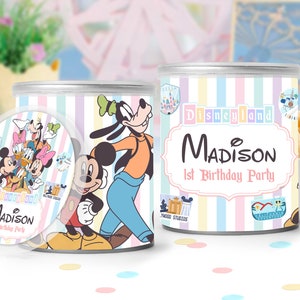 Happiest Birthday Pringles label, Magical Party Pringles label, Theme Park Pringles label, Minnie Pringles label, 0015
