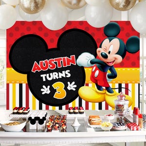 Mickey Mouse Backdrop, Mickey Mouse Banner, Mickey Mouse Printable Backdrop, DIGITAL FILE ONLY 0002