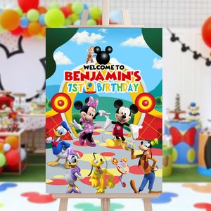 Mouse Clubhouse Welcome Banner, Mouse Clubhouse Welcome Board, Mouse Clubhouse Printable Welcome Banner, DIGITAL FILE ONLY  0006