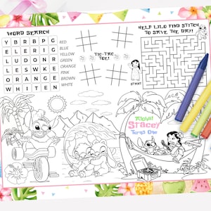 Kids Activity Placemat, Kids Placemat, Kids Coloring Sheet, DIGITAL FILE ONLY 0007