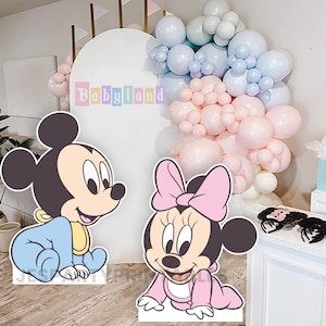 Mickey Cutout, Minnie Cutout, Babyland Party Stand Up Prop, Mickey Baby Shower, Minnie Baby Shower, Babyland, DIGITALFILE ONLY 0044 0048