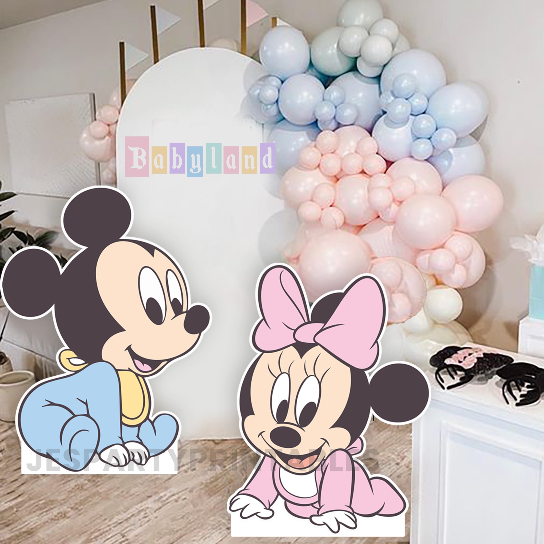 Mickey Cutout, Minnie Cutout, Babyland Party Stand Up Prop, Mickey Baby Shower, Minnie Baby Shower, Babyland, DIGITALFILE ONLY 0044 0048