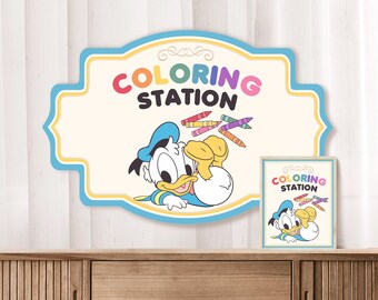 Babyland, Minnie Mouse Coloring Station Sign, Babyland Party Decor (Digital File) 0044