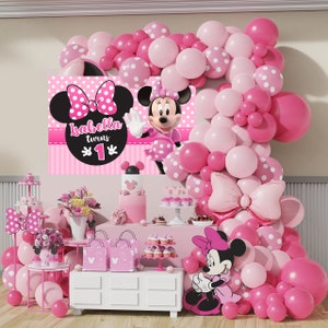Minnie Mouse Pink Backdrop, Minnie Mouse Pink Banner, Minnie Mouse Pink ...