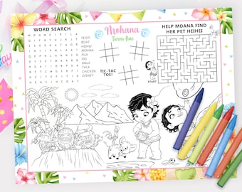 Kids Activity Placemat, Kids Placemat, Kids Coloring Sheet, DIGITAL FILE ONLY 0012