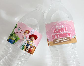 Toy Story Girl Bottle Wrapper, Baby Shower (Digital File) 0019