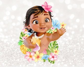 Baby Moana Clipart PNG Instant Digital Download, Baby Moana Printables, Baby Moana Printable, 0012