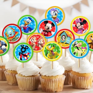Topolino Funhouse Cupcake Toppers, 12 design unici, file digitale, 0029