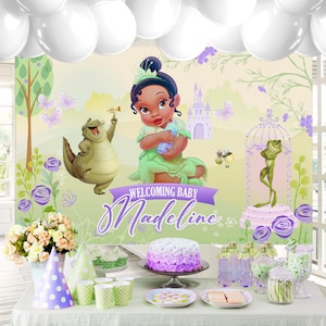Baby Tiana Backdrop, Princess Tiana Banner, Princess Tiana Printable Backdrop, DIGITAL FILE ONLY 0041