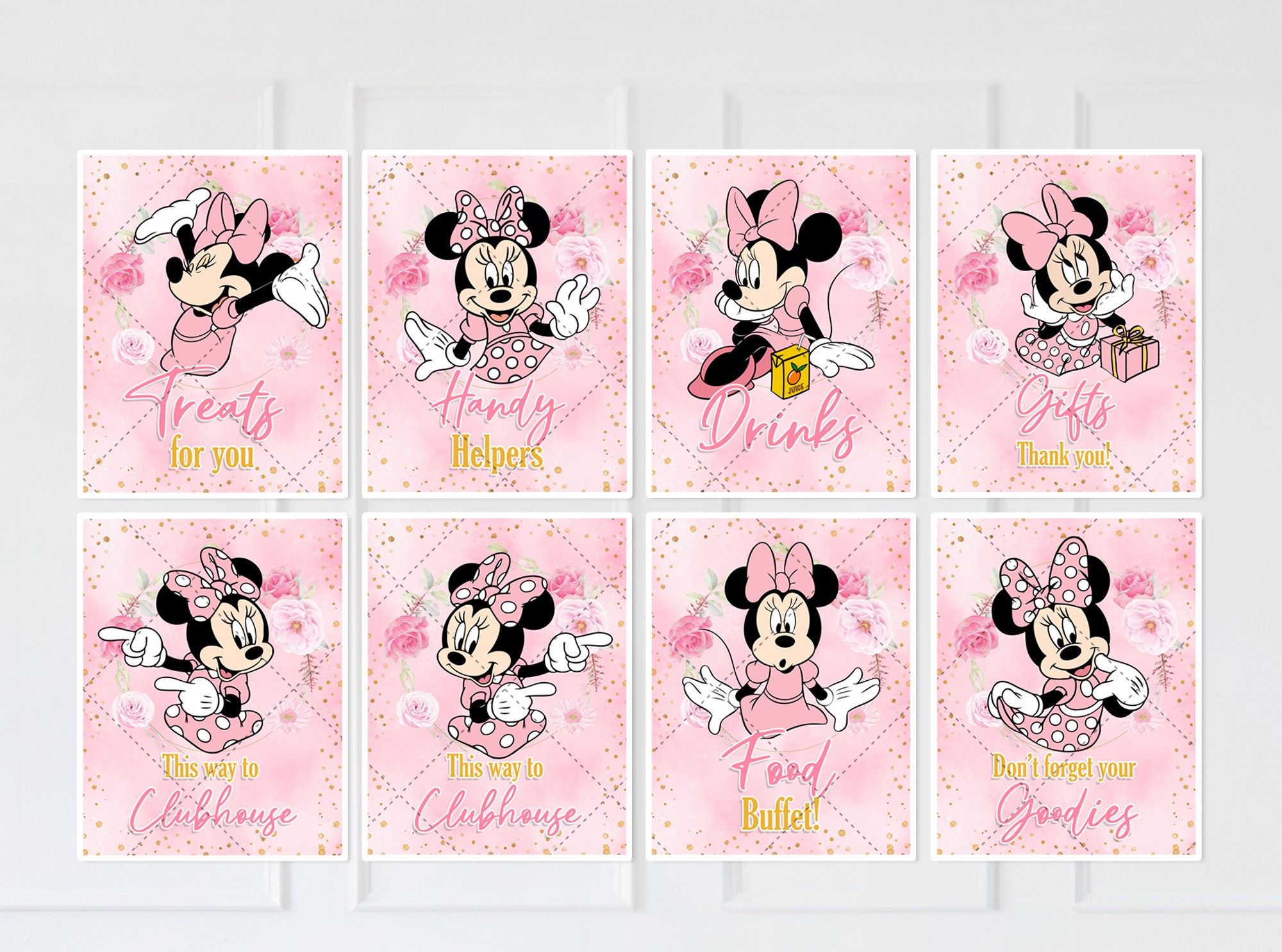 INSTANT DOWNLOAD Gold and Pink Glitter Mouse Daddy of the Birthday