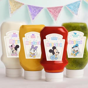 Babyland condiments label, Babyland sauce label, Dinseyland Condiments Label, babyland babyshower condiments label,  0044
