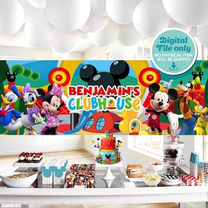 Mouse Clubhouse Banner, Printable Backdrop Only, 0006