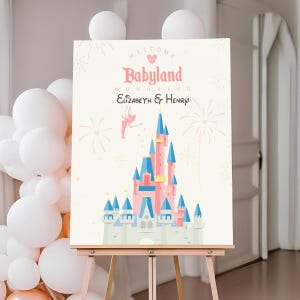 Printable Babyland Birthday Welcome Sign, Princess Birthday Sign, Disney theme birthday party, Babyland, DIGITAL FILE 0044
