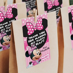 Minnie Mouse Pink thank you tags, Minnie Mouse Pink Giveaway Labels, Minnie Mouse Pink, DIGITAL FILE ONLY 0038
