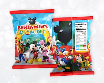 Mouse Clubhouse Chip Bag, Mouse Clubhouse Chip Bag Label, Mouse Clubhouse Chip, DIGITAL FILE ONLY 0006