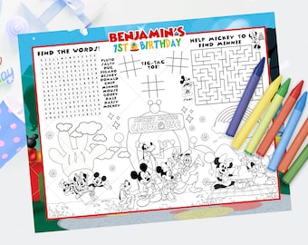 Mouse Activity Placemat, Mouse Placemat, Mouse Clubhouse Coloring Sheet, DIGITAL FILE ONLY - 0006