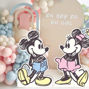 Mickey & Minnie Cutout, Disneyland Birthday Party Stand Up Prop, Mickey Baby Shower, Minnie Party Decoration, DIGITAL FILE ONLY 0044 0048