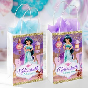 Etichetta per sacchetto regalo Principessa Jasmine, etichetta per sacchetto di carta Principessa Jasmine, etichetta omaggio Principessa Jasmine, Principessa Jasmine, SOLO FILE DIGITALE 0021