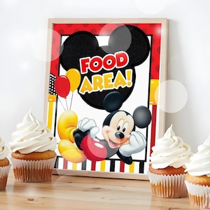Mickey Food Station Signage, Mickey Party Signage, Mickey Signage, Mickey Birthday Sign, INSTANT DOWNLOAD 0002