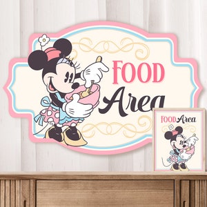 Happiest Birthday Signage, Magical Party Sign, Theme Park Signage, Minnie Party Signage, Food station sign, 0015
