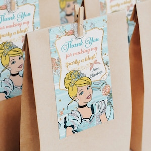 Cinderella Thank You Tags, Cinderella Thank you tags label, Cinderella Thank you tags template 0020
