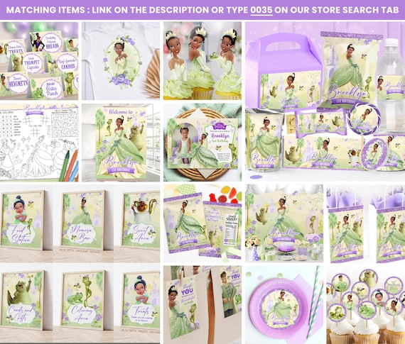 Princess Tiana Party Package, Princess Tiana Birthday Printables,  Princess Tiana Party Kit, DIGITAL FILE ONLY - 0035