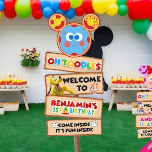 Panneau de signalisation de fête d'anniversaire du pavillon de la souris, imprimable (TÉLÉCHARGEMENT IMMÉDIAT) 0006