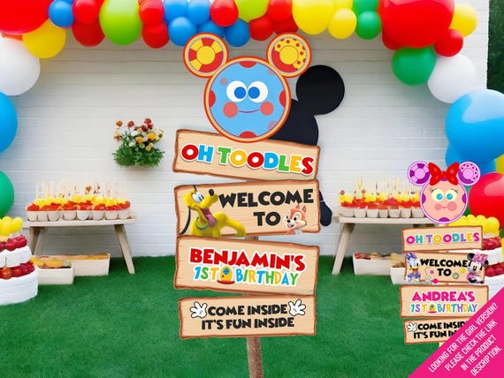 Mouse clubhouse party signages, Mouse clubhouse party sign, Mouse clubhouse party signage Printable, INSTANTDOWNLOAD 0006