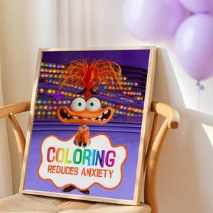 Inside Out party sign, inside out party signage, inside out birthday sign, inside out birthday banner, inside out coloring area sign, 0045
