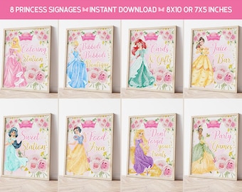 Princess Signage, Princess Party Signs, Princess Party Signage, Princess birthday signage, princess birthday sign, Instant Download 0024