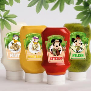 Mickey Safari Condiments Labels, Digital File, 0030