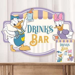 Happiest Birthday Signage, Magical Party Sign, Theme Park Signage, Minnie Party Signage, Juice Bar signage, 0015