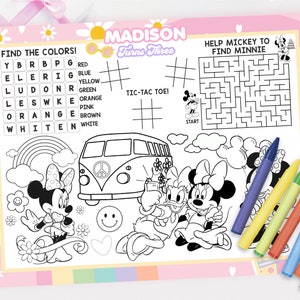 Mouse Groovy Activity Placemat, Mouse Groovy Placemat, Mouse Groovy Coloring Sheet, DIGITAL FILE ONLY 0042