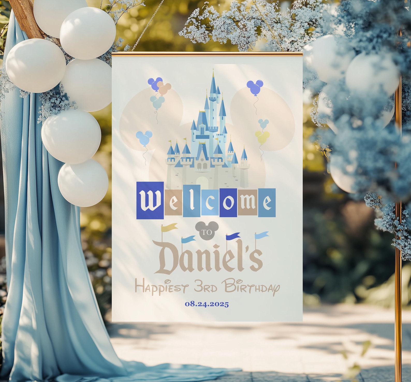 Disneyland Happiest Birthday Party Signage, Mickey Welcome Sign ...