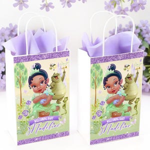 Baby Tiana Treat Bag Label, Princess Tiana Paper Bag Label, Princess Tiana Giveaway Label, Princess and the frog, DIGITAL FILE ONLY 0041